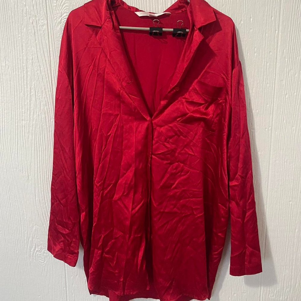 Victoria Secret Red Silky Top